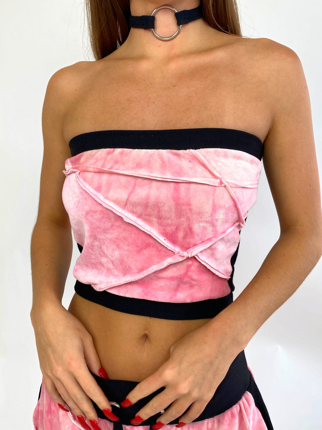 1/1 bb pink patchwork tube top (medium)