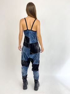 Silver Lining 1/1 patchwork bamboo velour jumpsuit (small)