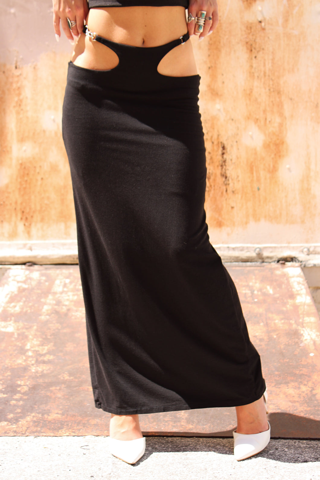 Miami maxi skirt in Midnight Black