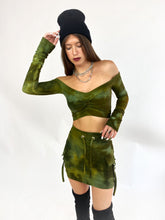Equinox Crop Top in Marbled Moss (medium)