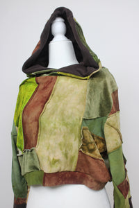 1/1 forest fae patchwork crop hoodie (large)