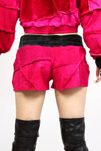 Hot Pink & Black patchwork shorties (S/M)