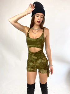 Cargo pocket Playsuit in Khaki (large)