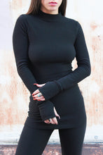 Mock Neck Tunic in Black