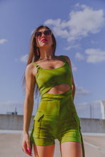 Cargo Pocket Playsuit in ‘Sour Apple’