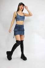 Cargo pocket mini skirt in Steele