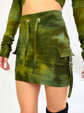 Cargo Mini Skirt in Marbled Moss