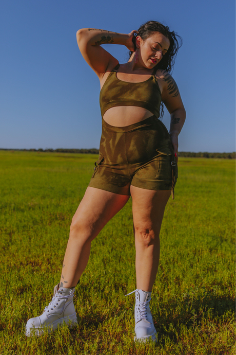 Cargo Playsuit in ‘Militant Mood’