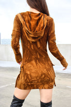 Man Eater Zip up Mini Dress in ‘Nutmeg’