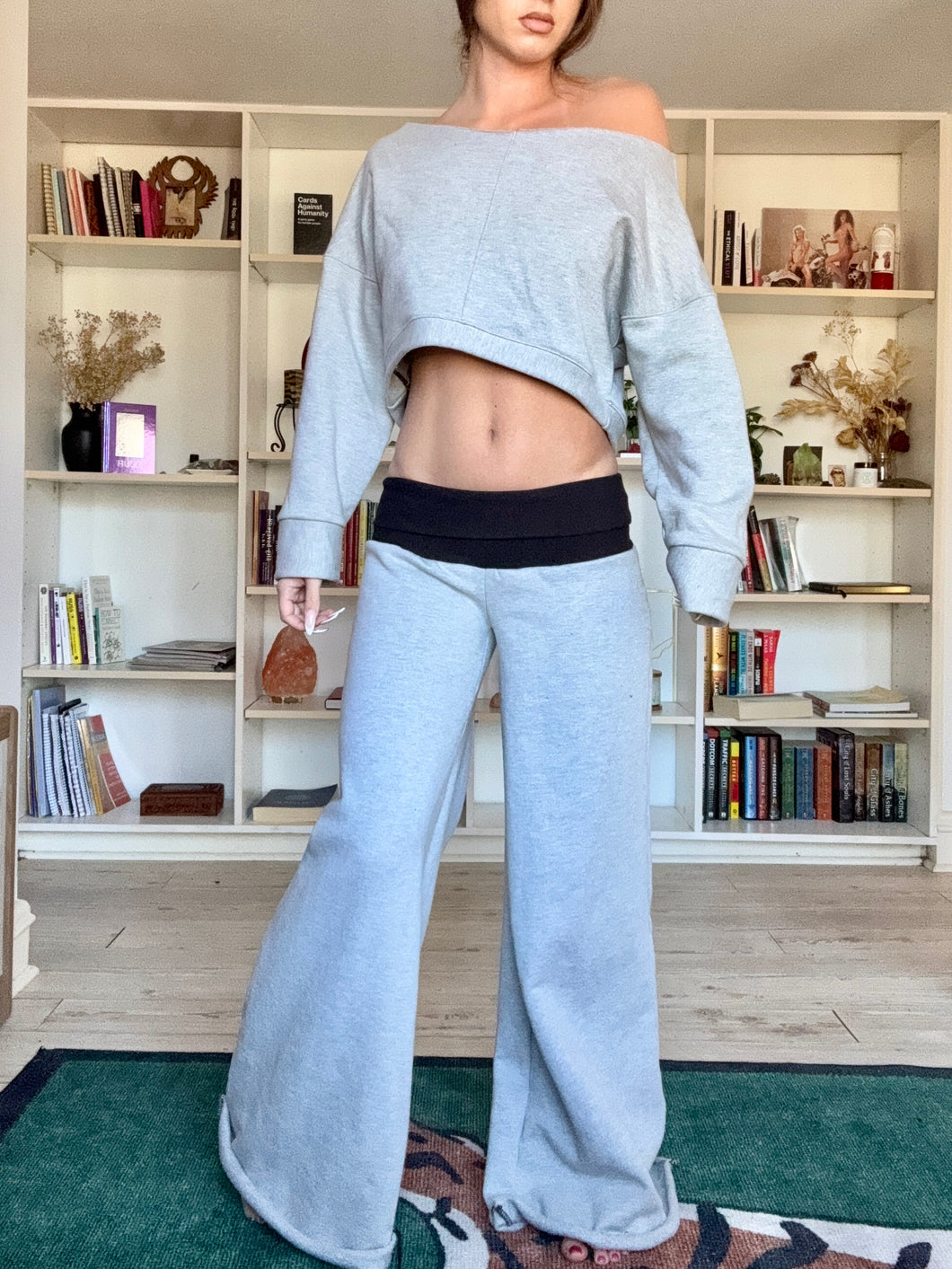 Baggy wide leg high/low waist sweatpants