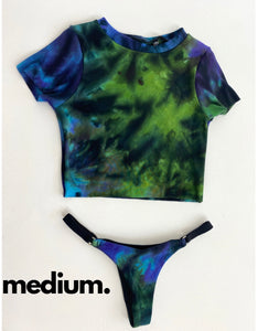 Baby tee & thong set in Monster (S-L)