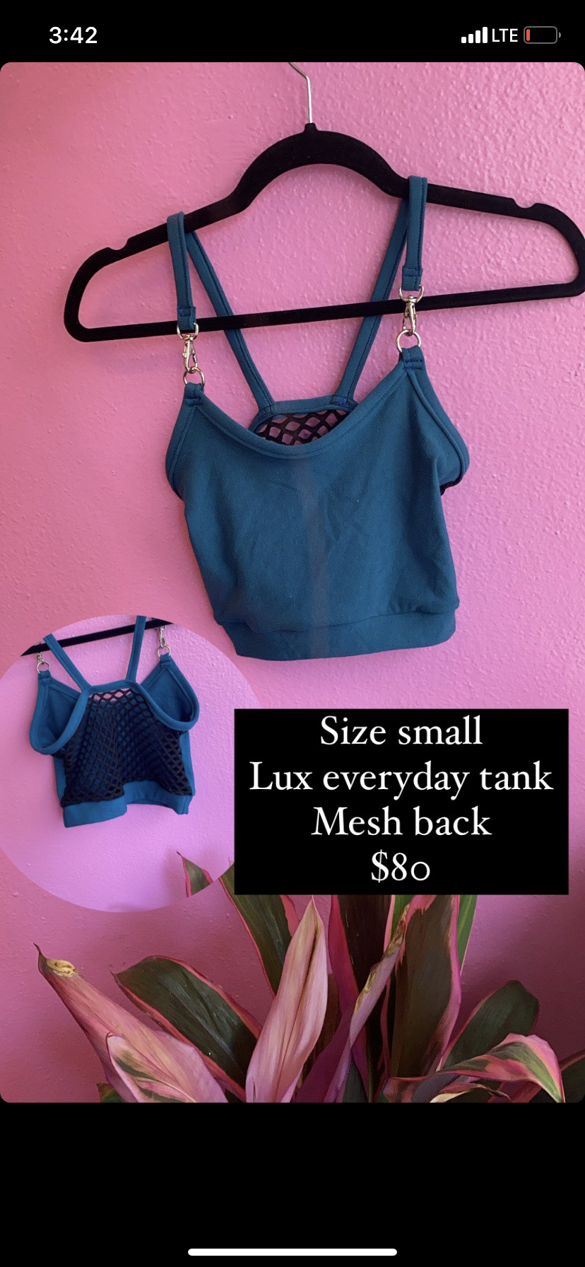 Teal mesh back lux tank