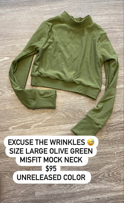 Large olive green mock neck