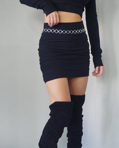 Lux cinched mini skirt