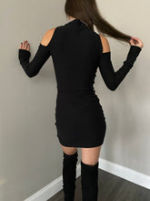 Cold shoulder mini dress