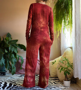 Lux lounge jumpsuit - rust red (small)