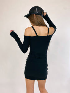 Solid Black Rebel Mini Dress
