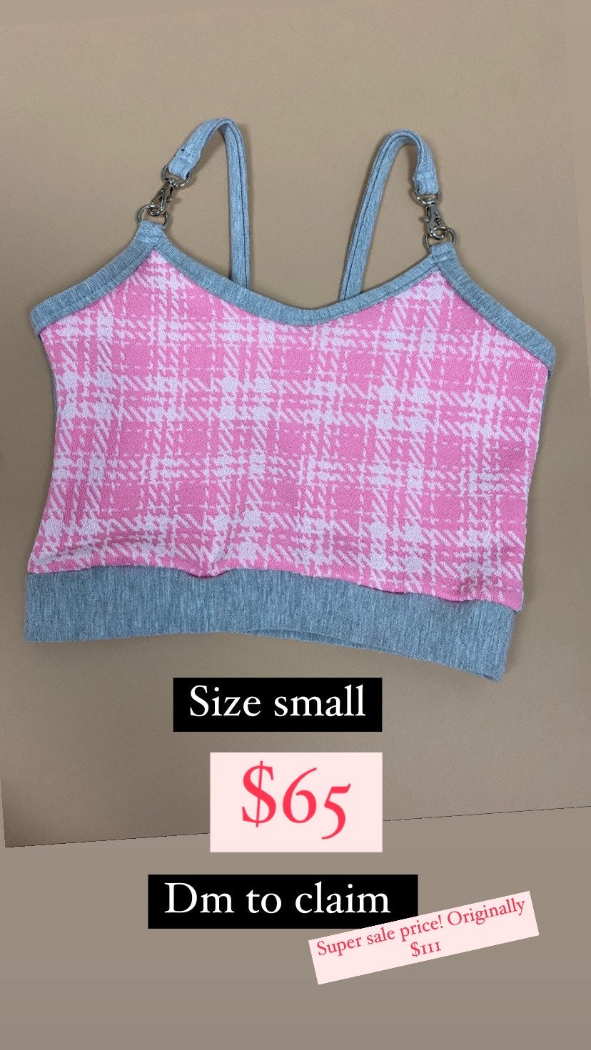 Small pink and grey crop + grey pocket short