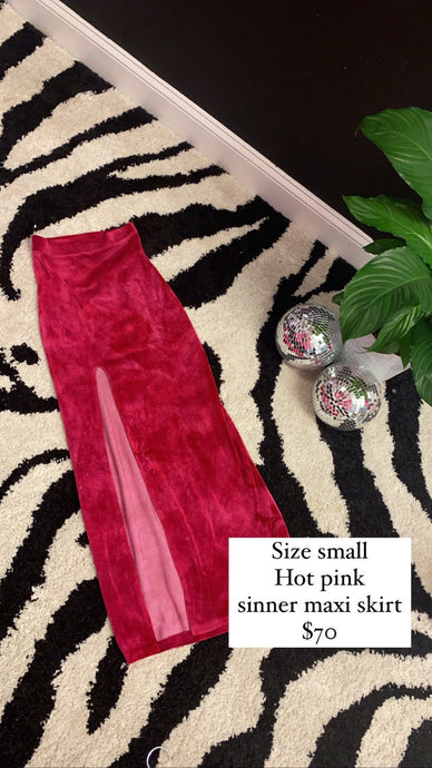 Hot pink sinner maxi skirt size small