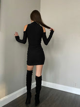 Cold shoulder mini dress