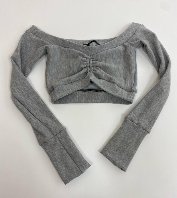 Equinox crop grey fleece (medium)