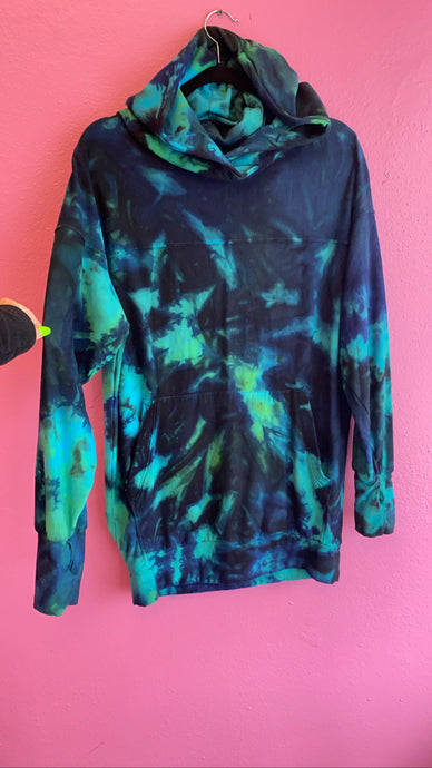 Electric teal fleece hoodie