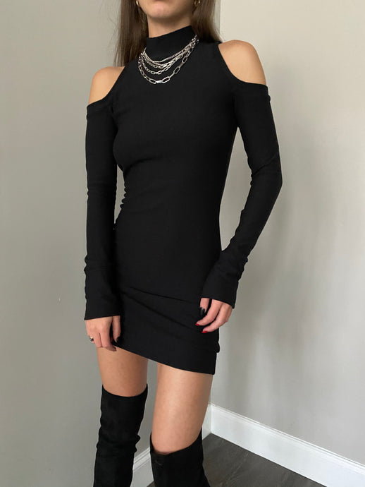 Cold shoulder mini dress