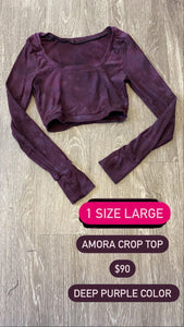 Purple amora crop top size large