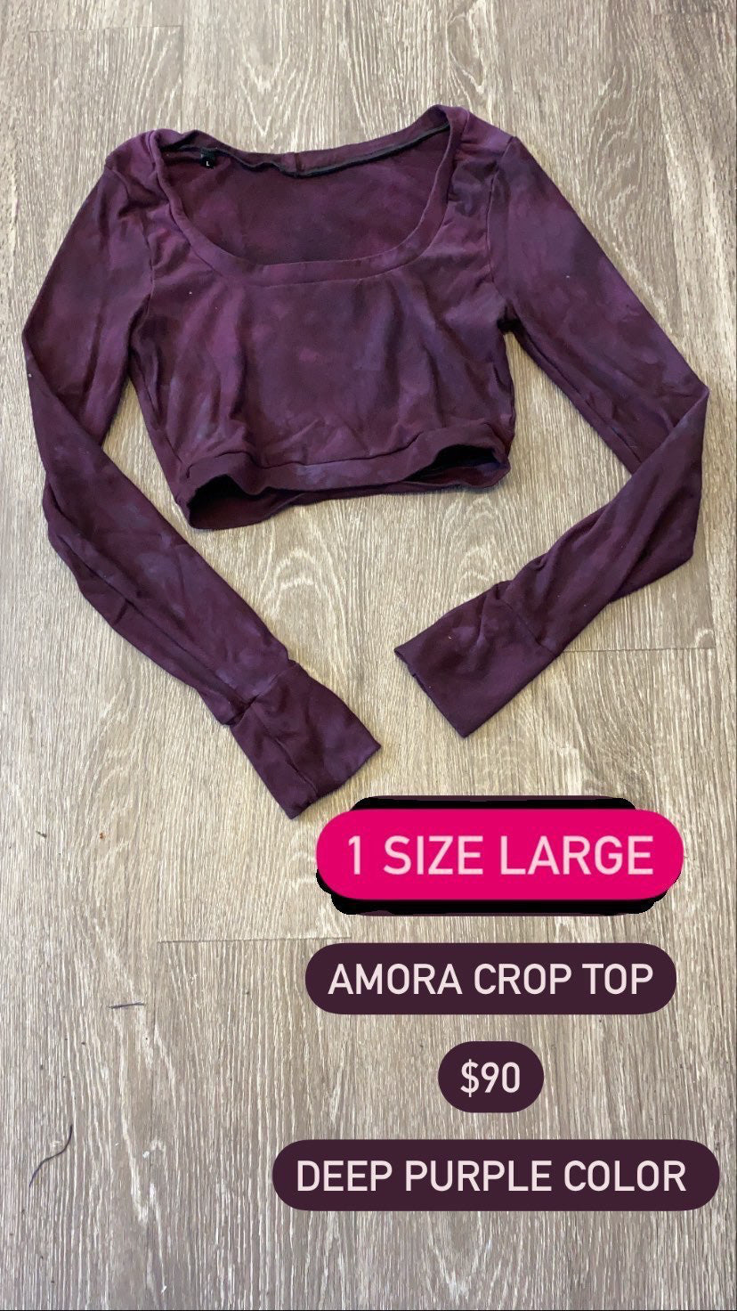 Purple amora crop top size large