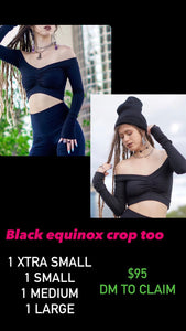 Large black equinox crop top