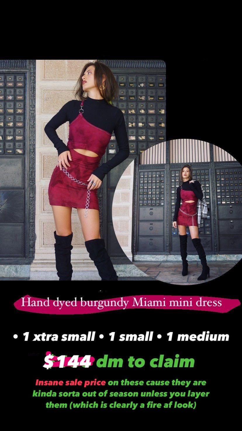 Medium burgundy Miami mini