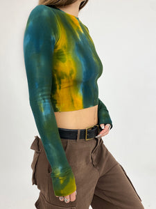 Light weight cropped long sleeve in ‘Serpentine’ (Small)